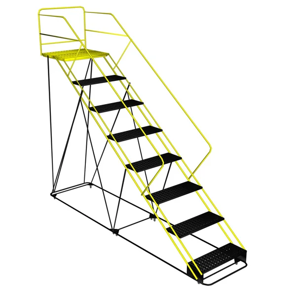Ladder met platform - 3d render — Stockfoto