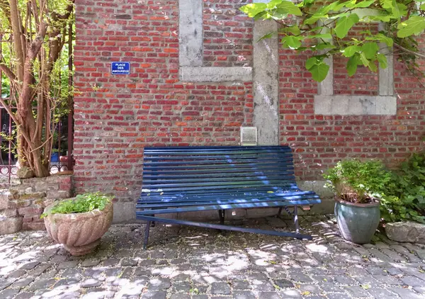 Bench for lovers, Liege, Belgium — Stock Photo, Image