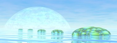 Okyanus - 3d render merdivenlerinde