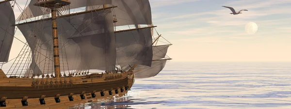 Old ship HSM Victory - 3D render — Stock Photo, Image