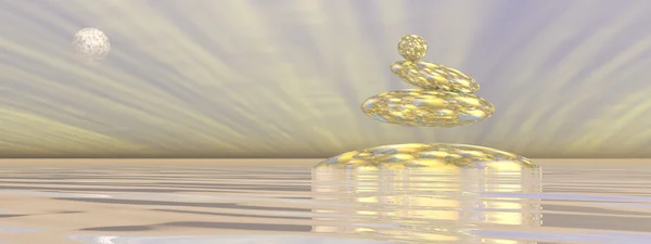 Zen stones - 3D render — Stock Photo, Image