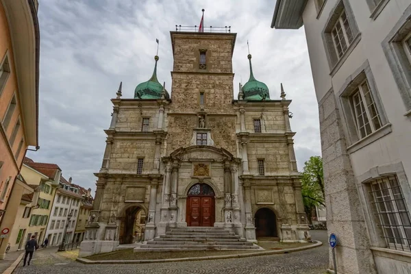 Balai Kota Solothurn Siang Hari Rathausgasse Swiss — Stok Foto