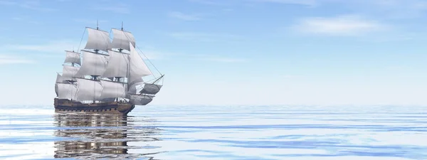 Stary statek handlowy - renderowanie 3D — Zdjęcie stockowe