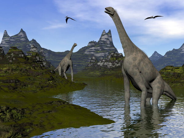 Atlasaurus dinosaurs - 3D render