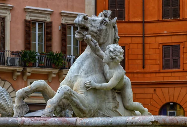 Fontana del Nettuno, fuente de Neptuno, Piazza Navona, Roma, I —  Fotos de Stock