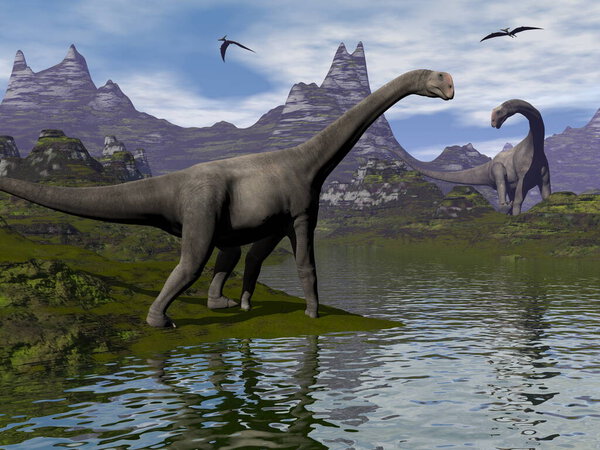 Brontomerus dinosaurs - 3D render