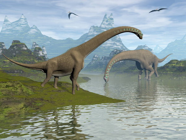 Giraffatitan dinosaurs - 3D render