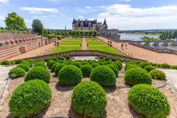 Güzel bahçe ve Şato dAmboise, Loire Vadisi, Fra — Stok fotoğraf