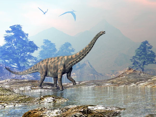 Spinophorosaurus dinosaur - 3D render — Stock Photo, Image