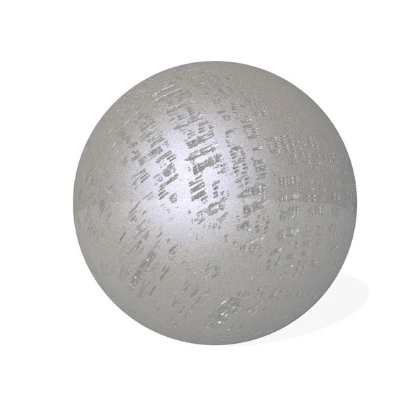 Damaged metal sphere - 3D render — Stock Photo, Image