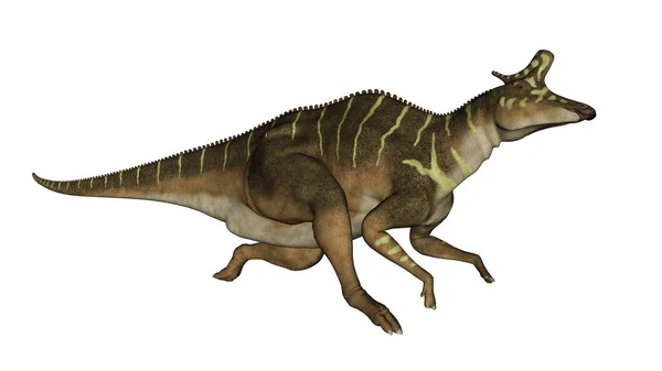 Lambeosaurus dinoszaurusz fut - 3D render — Stock Fotó