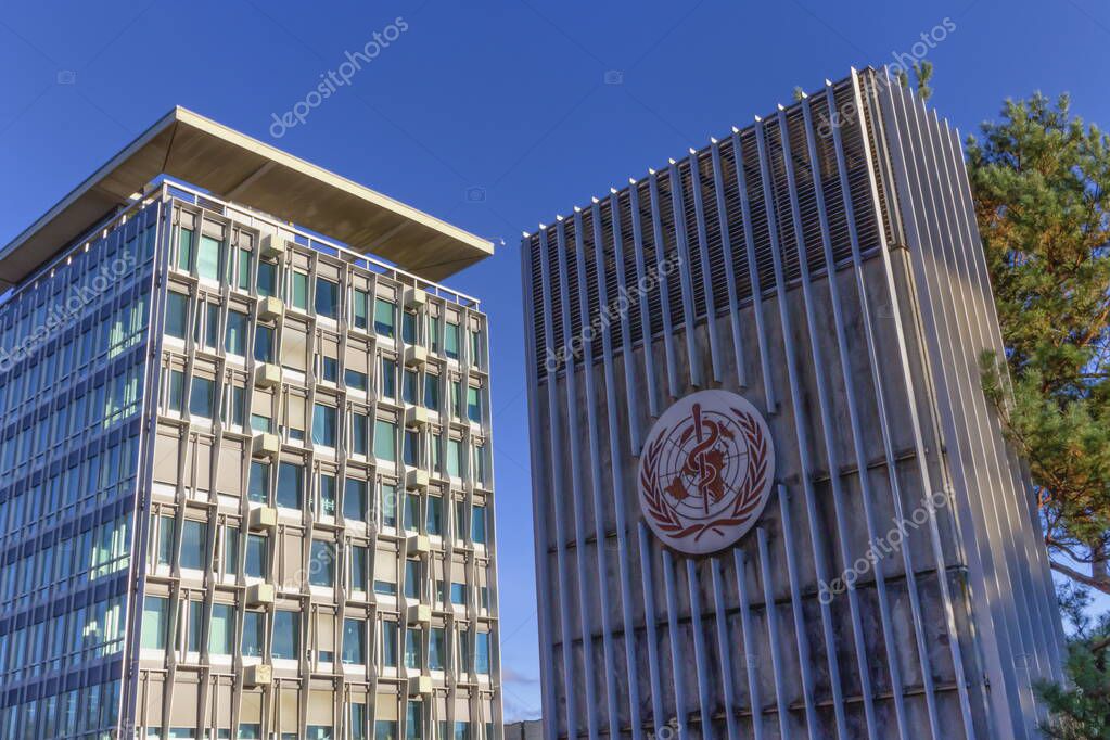 Geneva, Switzerland - December 07, 2020: World Health Organization, WHO - OMS, Headquarters by day