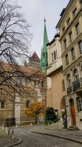 Собор Святого Пьера в Женеве, Швейцария — стоковое фото