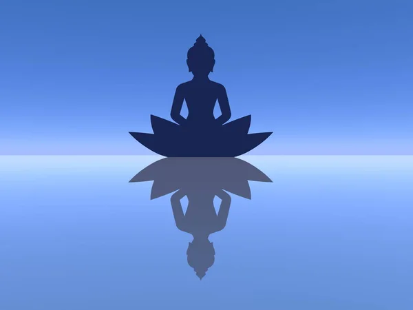 Boeddha mediteren - 3D renderen — Stockfoto