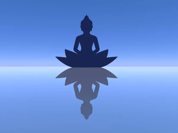 Meditação de Buda - renderização 3D — Fotografia de Stock