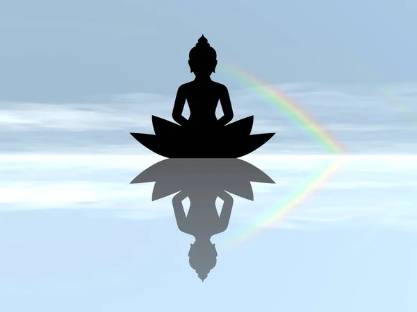 Buddha mediterar - 3D rendering — Stockfoto