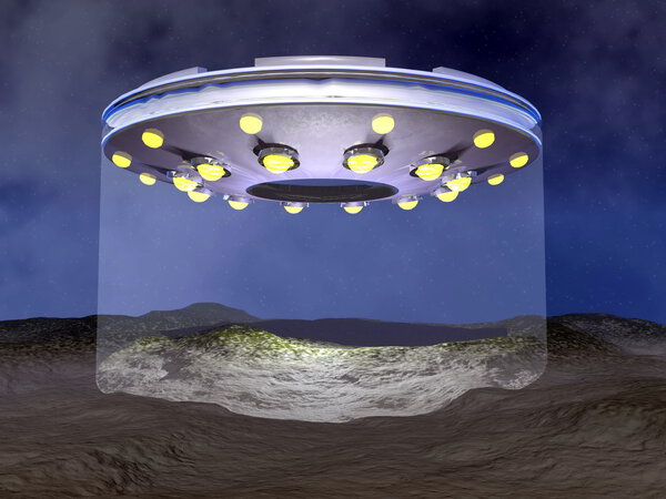UFO landing - 3D render