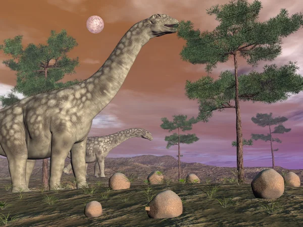 Argentinosaura dinosauři - 3d vykreslení — Stock fotografie