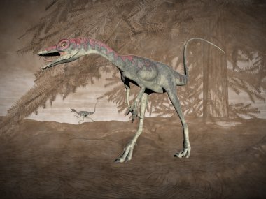 compsognathus dinozor - 3d render