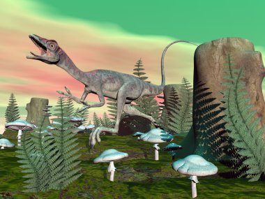 compsognathus dinozor - 3d render