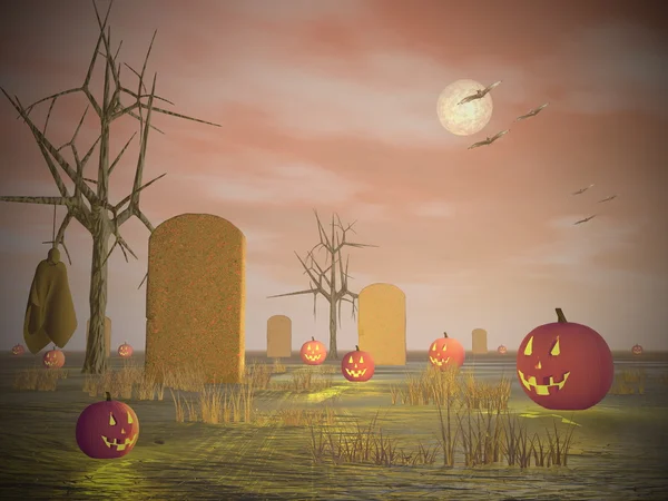 Halloween scenery - 3D render — Stock Photo, Image