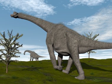 Brachiosaurus Dinozorların - 3d render yürümek
