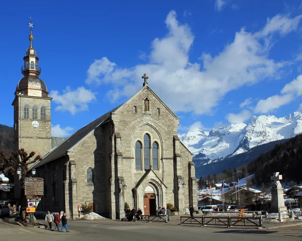 stock image Catholic church in the Grand-Bornand, France