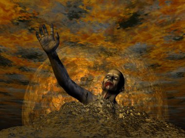 Zombie halloween - 3d render için