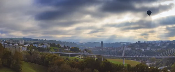 Flygfoto över Fribourg, Schweiz — Stockfoto