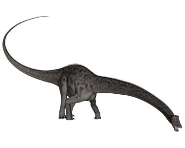 Diplodocus dinozor baş aşağı - 3d render