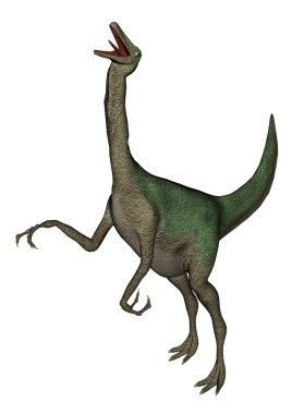 Gallimimus dinozor - 3d render kükreyen
