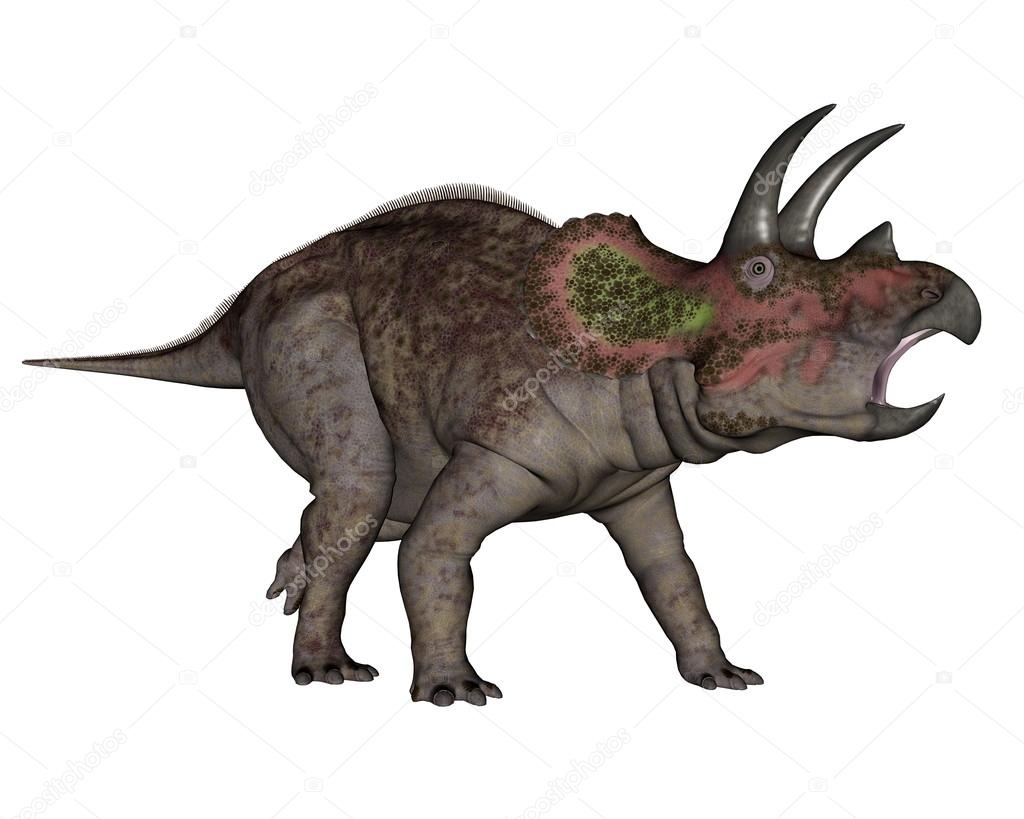 Triceratops dinosaur walking - 3D render