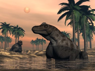 Keratocephalus dinozorlar - 3d render