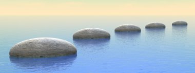 Okyanus - 3d render merdivenlerinde