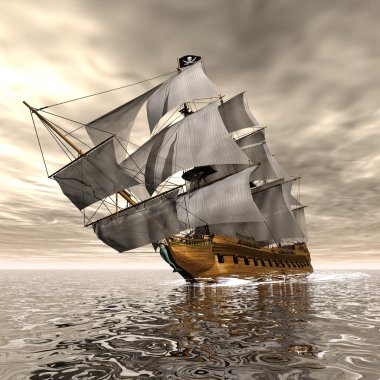 Korsan gemi - 3d render