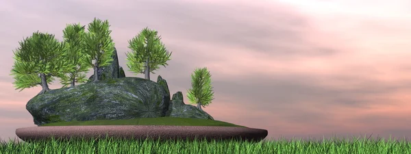 Japanischer Zedernbaum-Bonsai - 3D-Renderer — Stockfoto