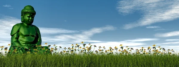 Grüne Meditation - 3D-Darstellung — Stockfoto