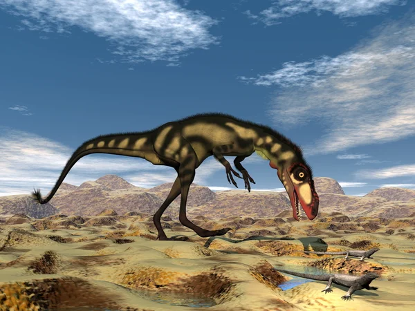 Дилонговый динозавр - 3D рендеринг — стоковое фото