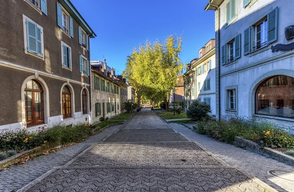 Street in old Carouge city, Ginevra, Svizzera — Foto Stock