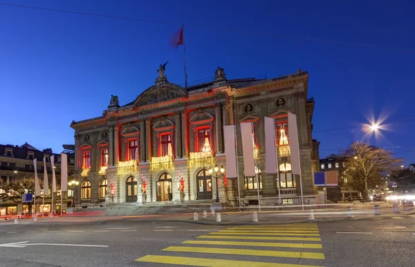 Teatr Wielki i wielki teatr, Genewa, Szwajcaria — Zdjęcie stockowe