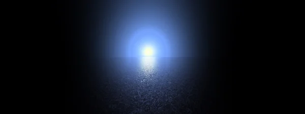 Księżyc nad oceanem - 3d render — Zdjęcie stockowe