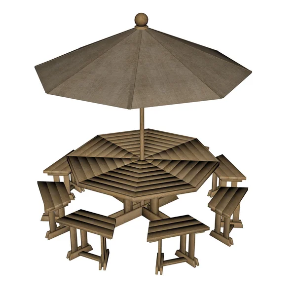 Table parapluie - rendu 3D — Photo