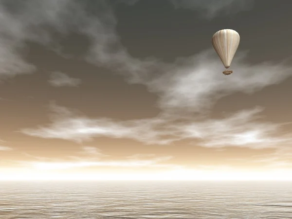 热空气气球-3d 渲染 — 图库照片