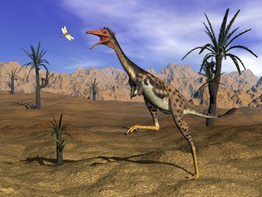 Mononykus Dinozor Avcılık - 3d render