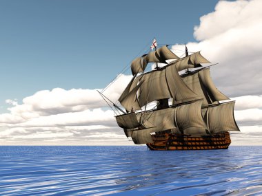 Hsm zafer - 3d render eski gemi