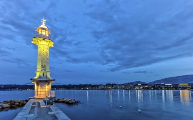 Lighthouse at the Paquis, Geneva, Switzerland, HDR clipart