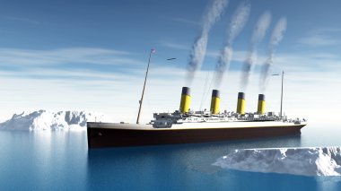 Titanic gemi - 3d render