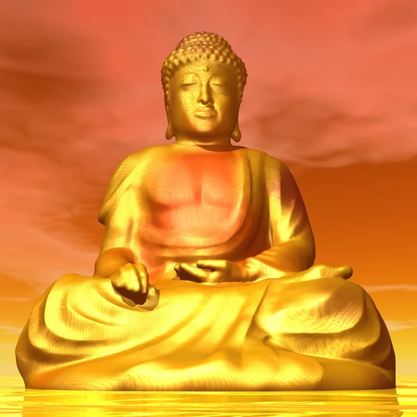 Будда - 3D рендеринг — стоковое фото