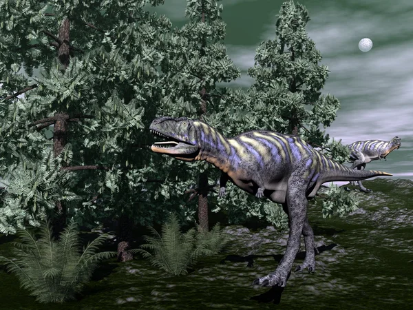 Aucasaurus dinozor - 3d render çalıştıran — Stok fotoğraf