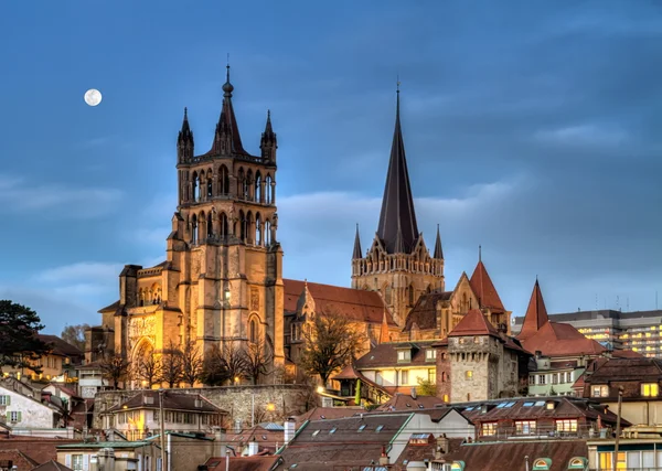 Catedral Notre Dame de Lausanne, Suíça, HDR — Fotografia de Stock